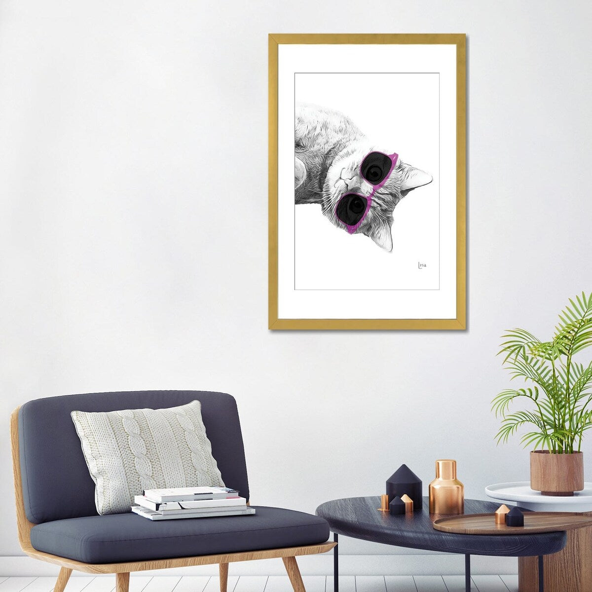 iCanvas "Cat With Purple Sunglasses" by Printable Lisa's Pets