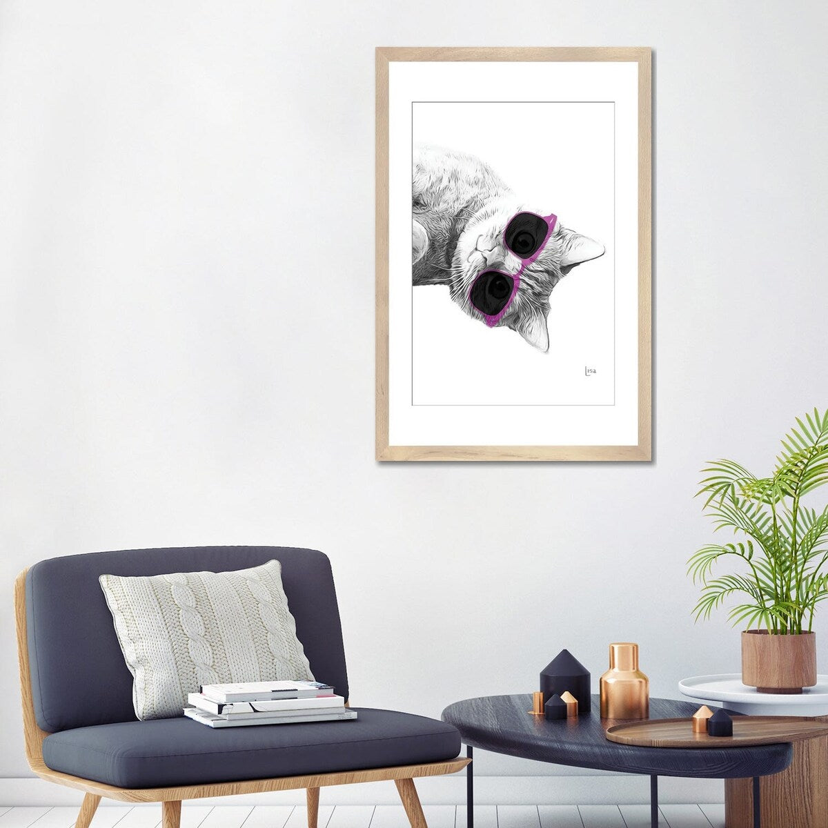 iCanvas "Cat With Purple Sunglasses" by Printable Lisa's Pets