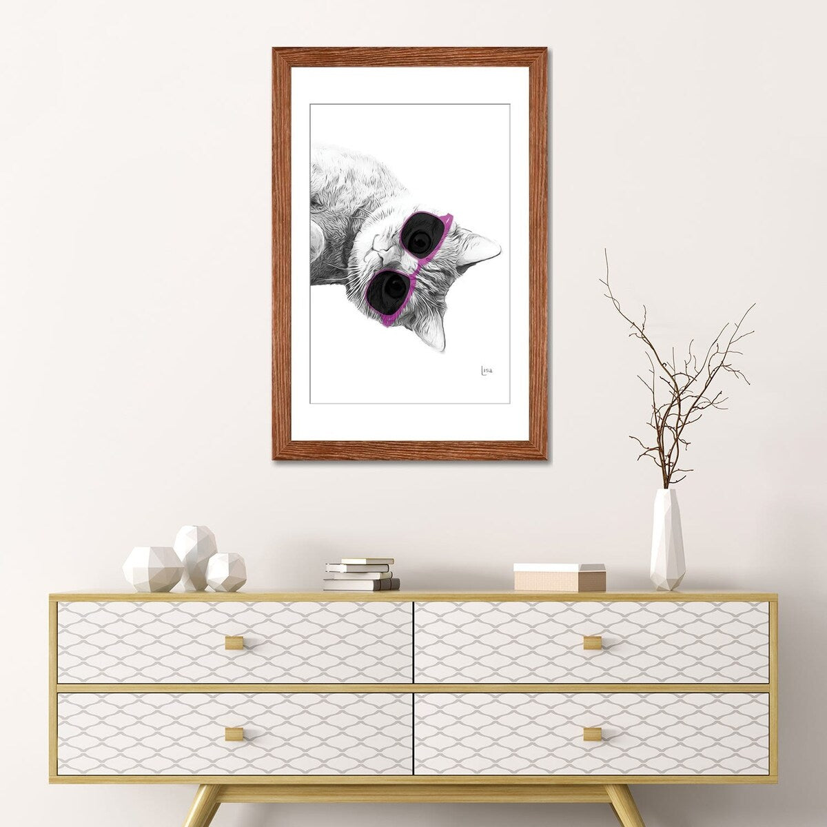 iCanvas "Cat With Purple Sunglasses" by Printable Lisa's Pets