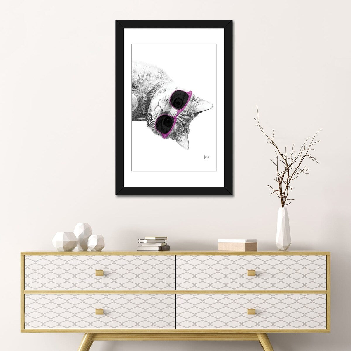 iCanvas "Cat With Purple Sunglasses" by Printable Lisa's Pets