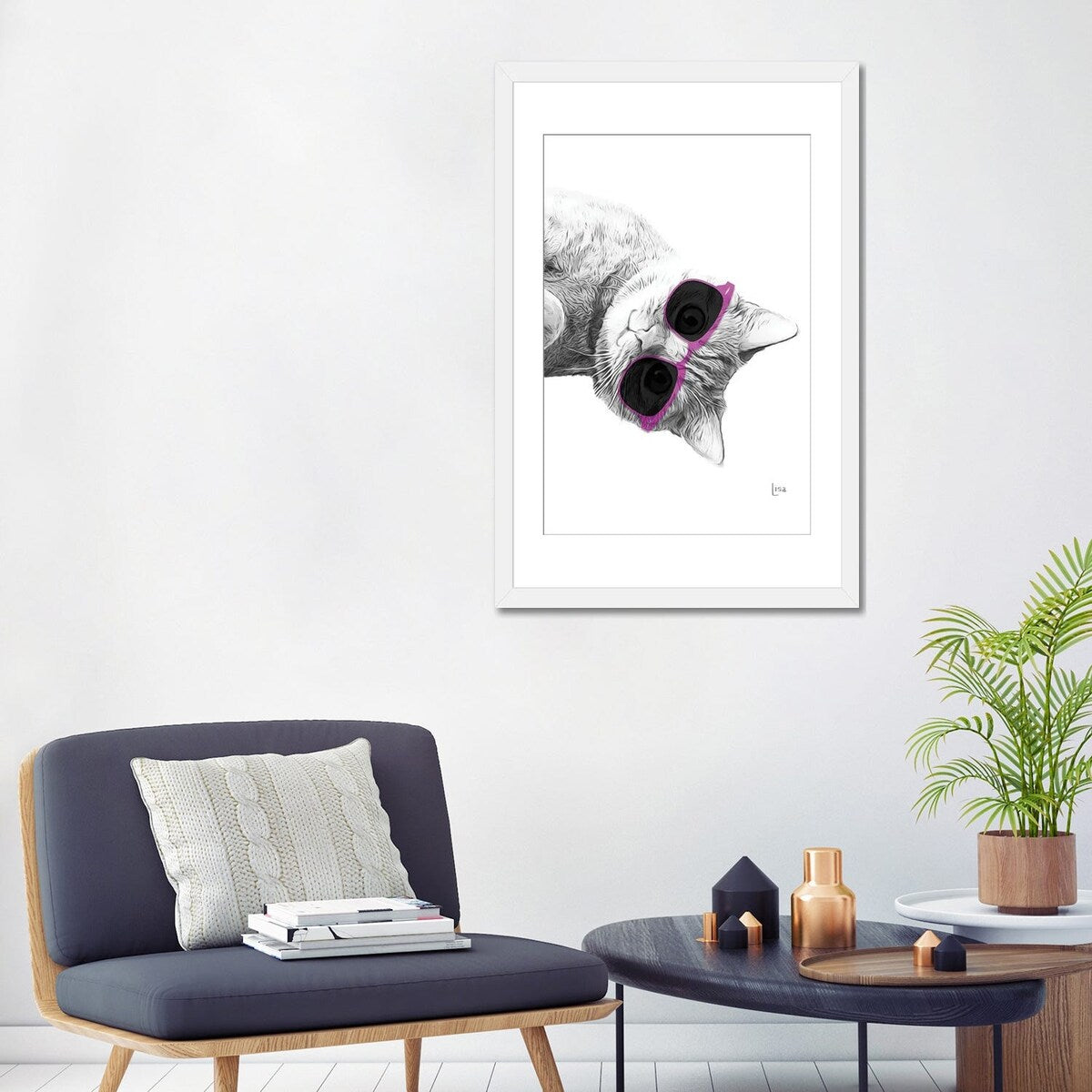 iCanvas "Cat With Purple Sunglasses" by Printable Lisa's Pets