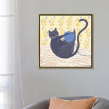 iCanvas "Cat With Wool" by Sian Summerhayes Framed