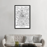 iCanvas "Charlotte Minimal Urban Blueprint Map" by Hubert Roguski Framed