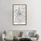 iCanvas "Charlotte Minimal Urban Blueprint Map" by Hubert Roguski Framed