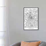 iCanvas "Charlotte Minimal Urban Blueprint Map" by Hubert Roguski Framed
