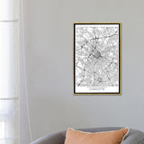 iCanvas "Charlotte Minimal Urban Blueprint Map" by Hubert Roguski Framed