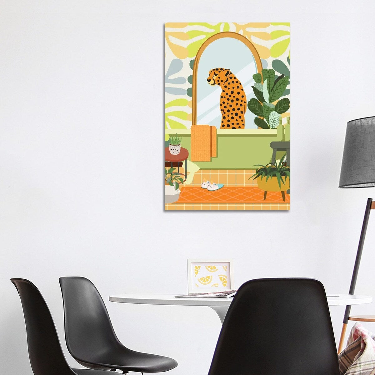iCanvas "Cheetah In Matisse Bathroom Decor" by Jania Sharipzhanova Canvas Print