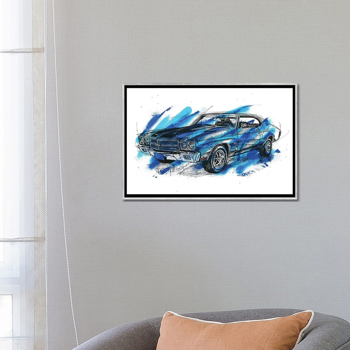iCanvas "Chevelle SS 1970" by Frank Banda Framed
