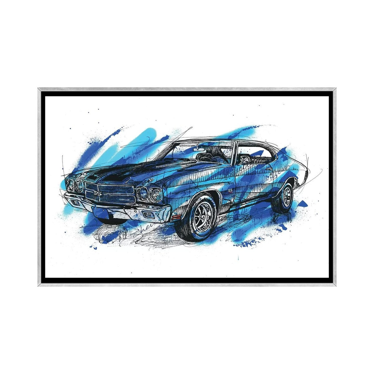 iCanvas "Chevelle SS 1970" by Frank Banda Framed