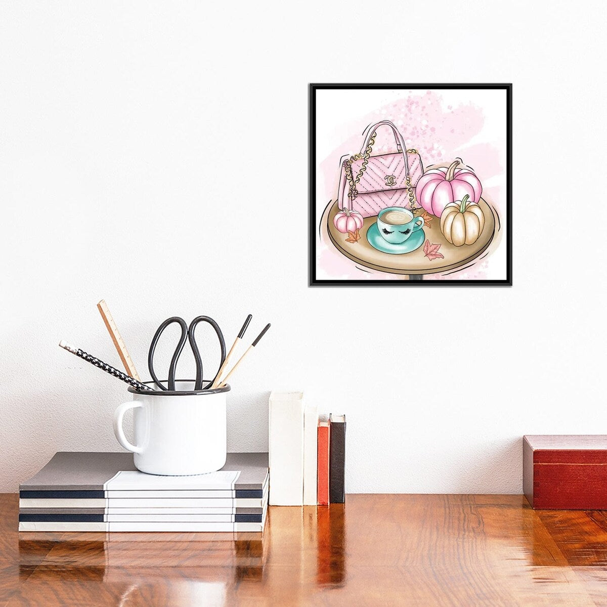 iCanvas "Chic Fall Table" by Criss Rosu Framed Canvas Print