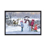 iCanvas "Children Building Snowman" by The Macneil Studio Framed