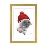 iCanvas "Christmas Pig With Hat" by Printable Lisa's Pets