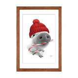 iCanvas "Christmas Pig With Hat" by Printable Lisa's Pets