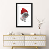 iCanvas "Christmas Pig With Hat" by Printable Lisa's Pets