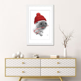 iCanvas "Christmas Pig With Hat" by Printable Lisa's Pets