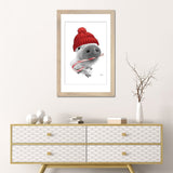 iCanvas "Christmas Pig With Hat" by Printable Lisa's Pets