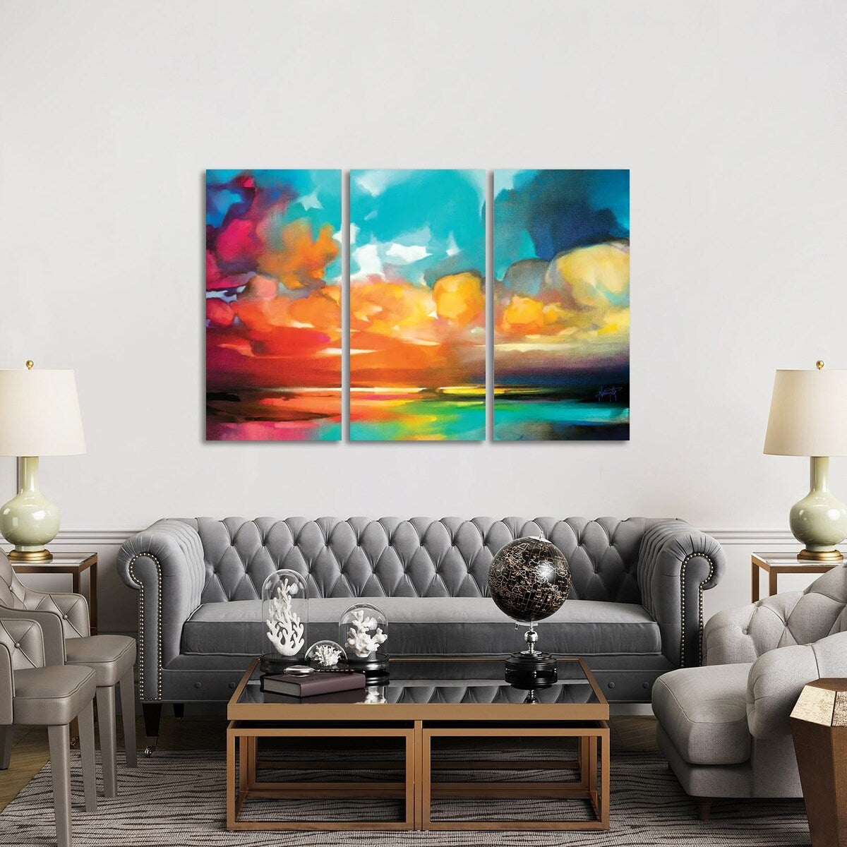 iCanvas "Cloud Spectrum" by Scott Naismith 3-Piece Canvas Wall Art Set