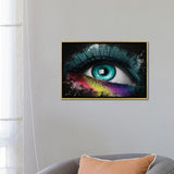 iCanvas "Colorful Eye Splash Art" by Johan Marais Framed Canvas Print
