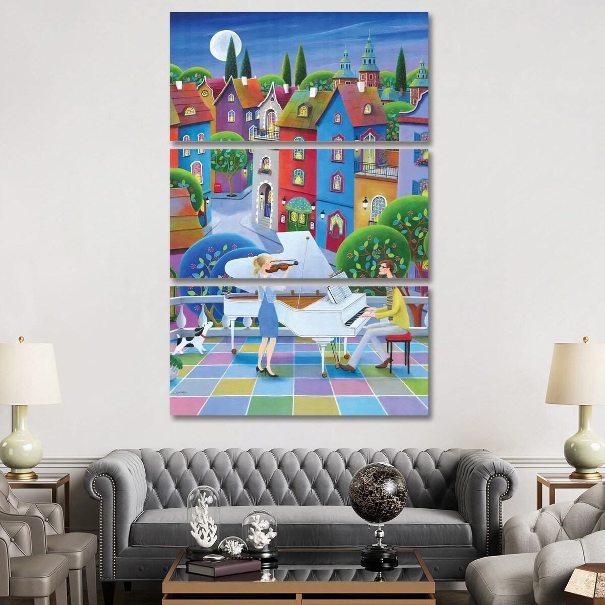 iCanvas "Concert For Five Nightingales (Hr)" by Iwona Lifsches 3-Piece Wall Art Set