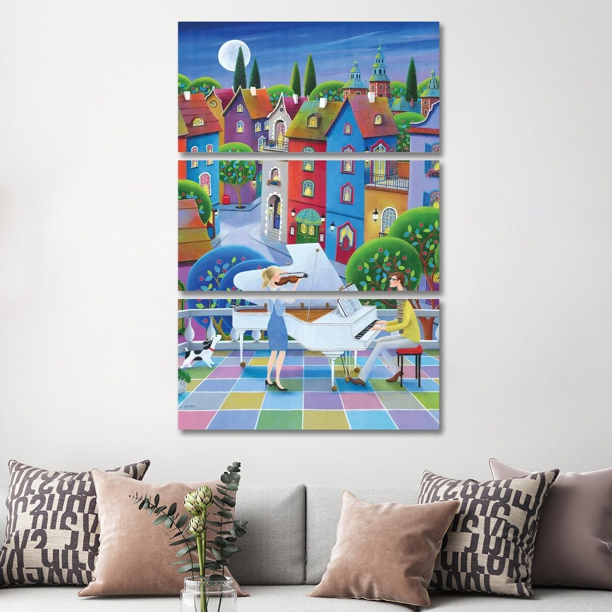 iCanvas "Concert For Five Nightingales (Hr)" by Iwona Lifsches 3-Piece Wall Art Set
