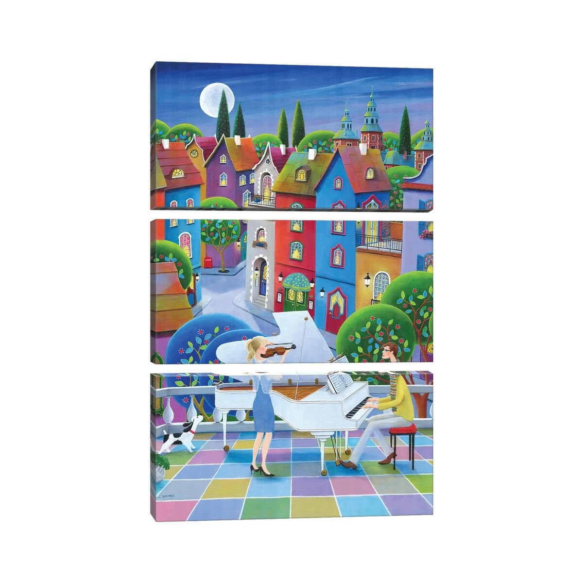 iCanvas "Concert For Five Nightingales (Hr)" by Iwona Lifsches 3-Piece Wall Art Set