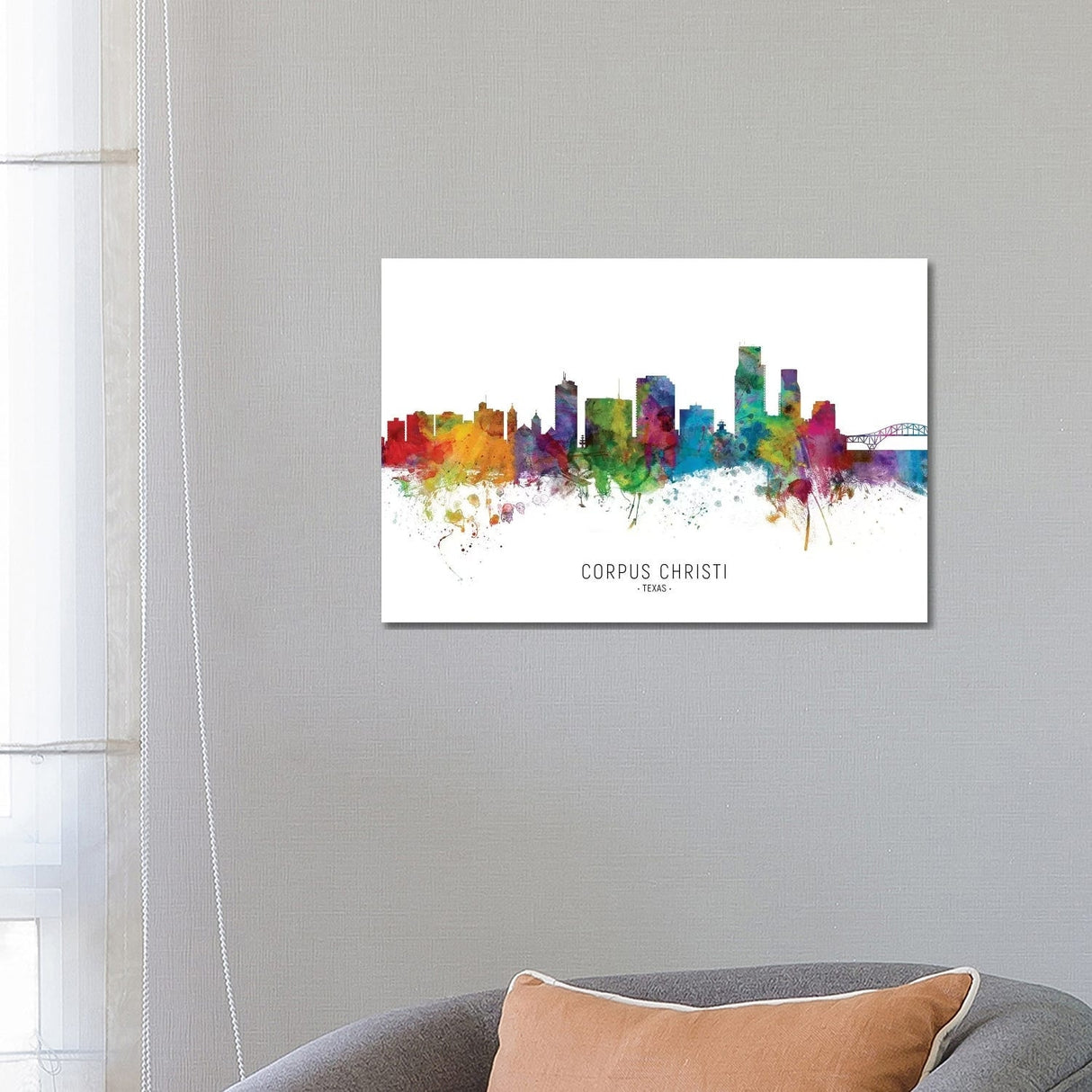 iCanvas "Corpus Christi Texas Skyline" by Michael Tompsett Canvas Print