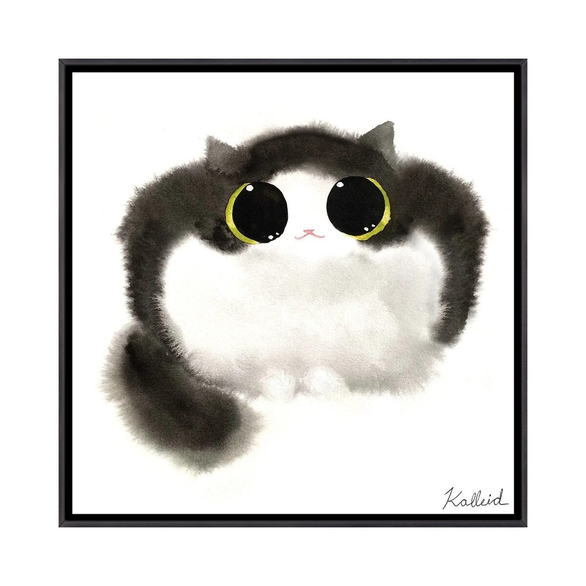 iCanvas "Cow Cat Loaf" by Kalleidoscape Design Framed