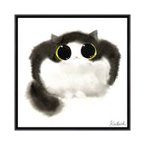 iCanvas "Cow Cat Loaf" by Kalleidoscape Design Framed