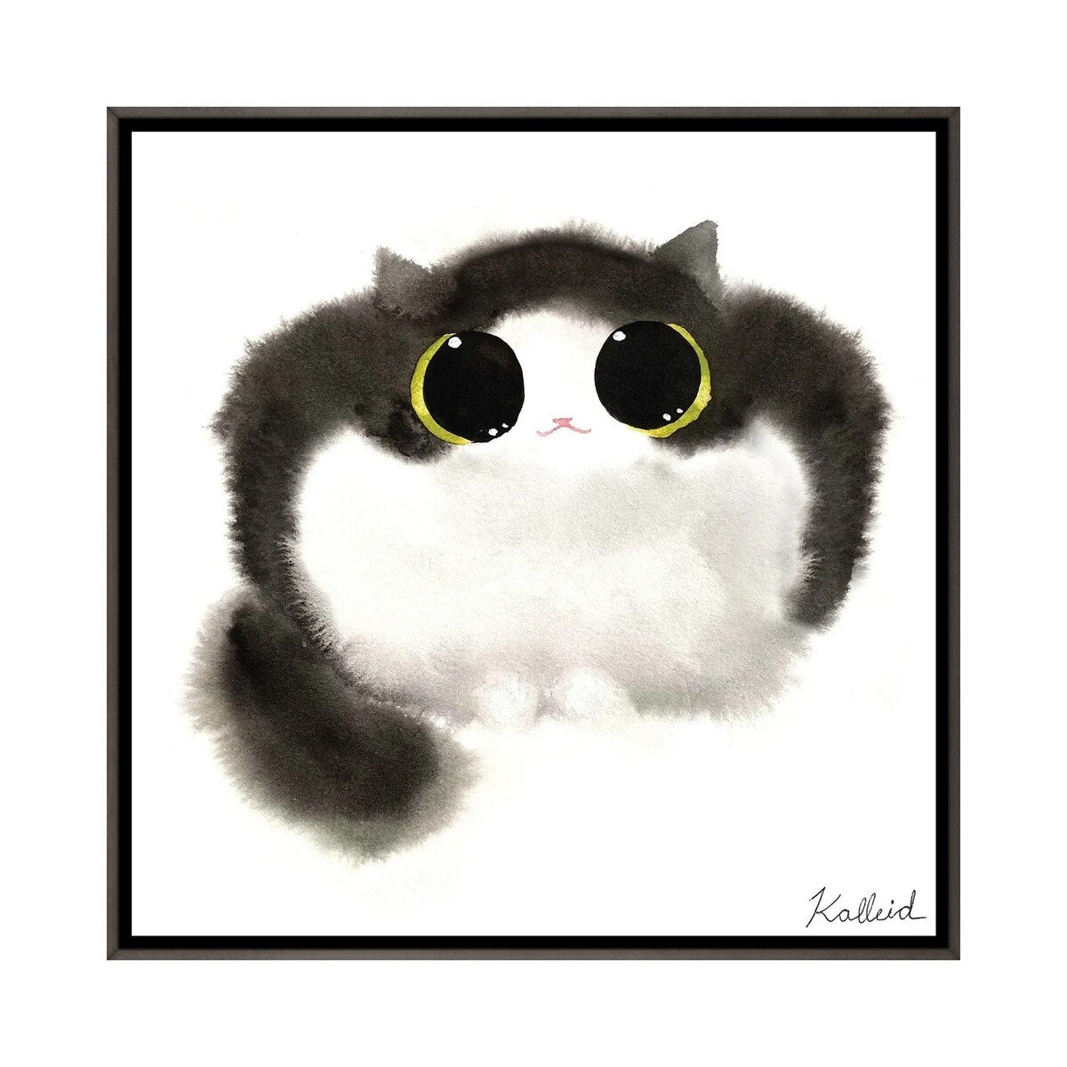 iCanvas "Cow Cat Loaf" by Kalleidoscape Design Framed
