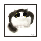 iCanvas "Cow Cat Loaf" by Kalleidoscape Design Framed