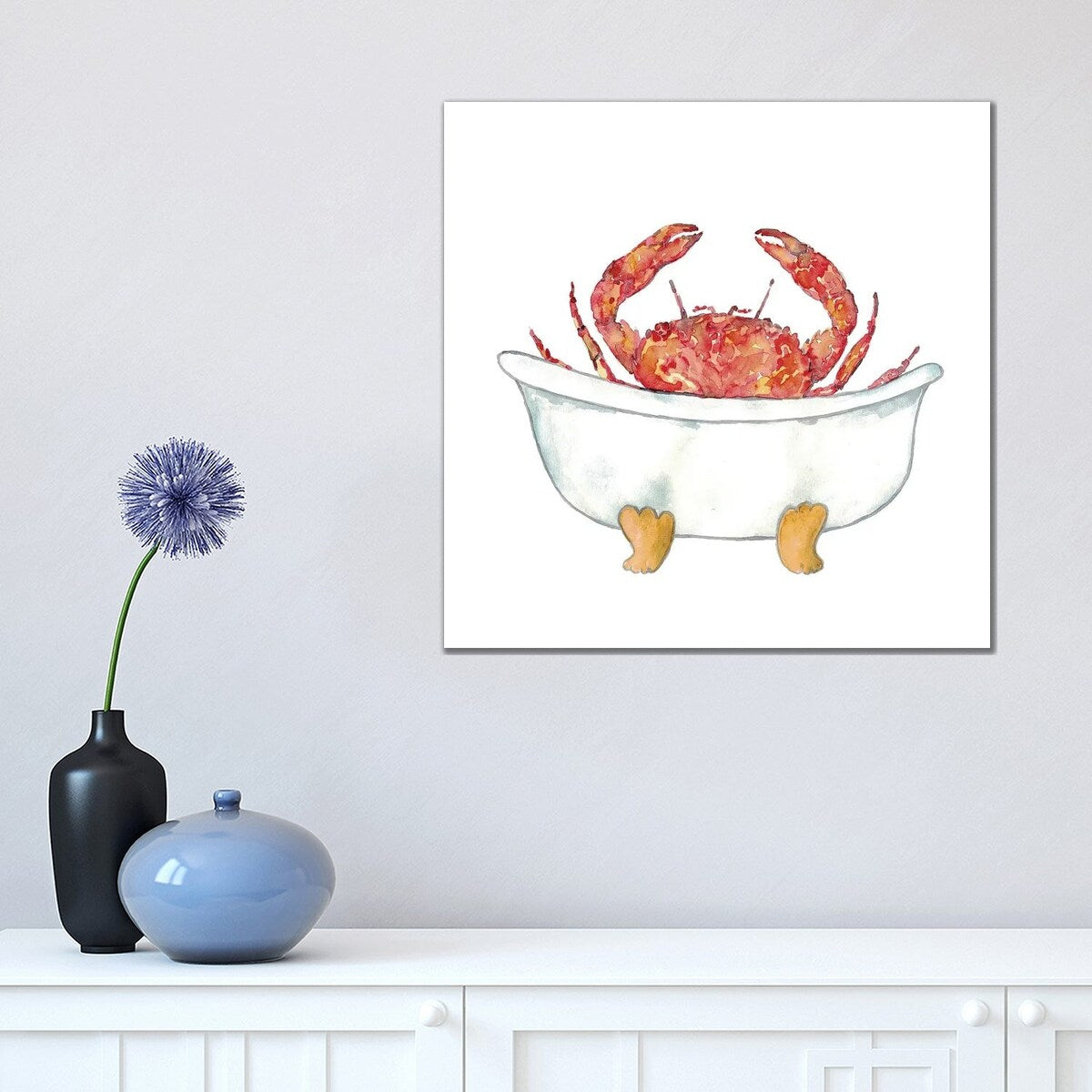 iCanvas "Crab Bath" by Maryna Salagub Canvas Print