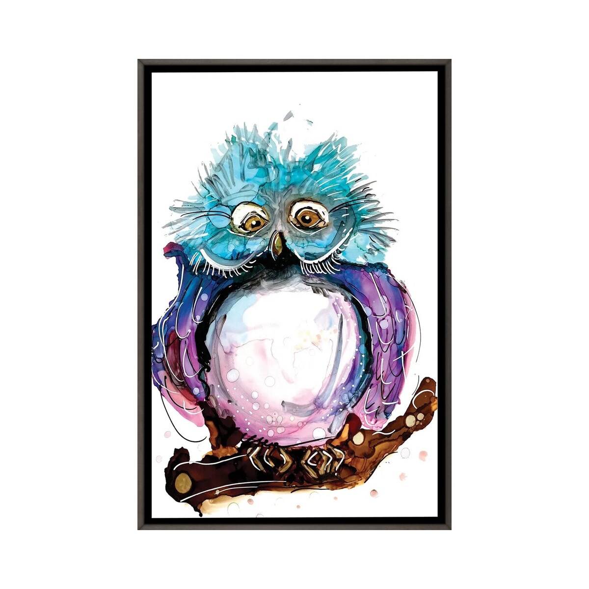 iCanvas "Crazy Owl" by didArt Studio Framed