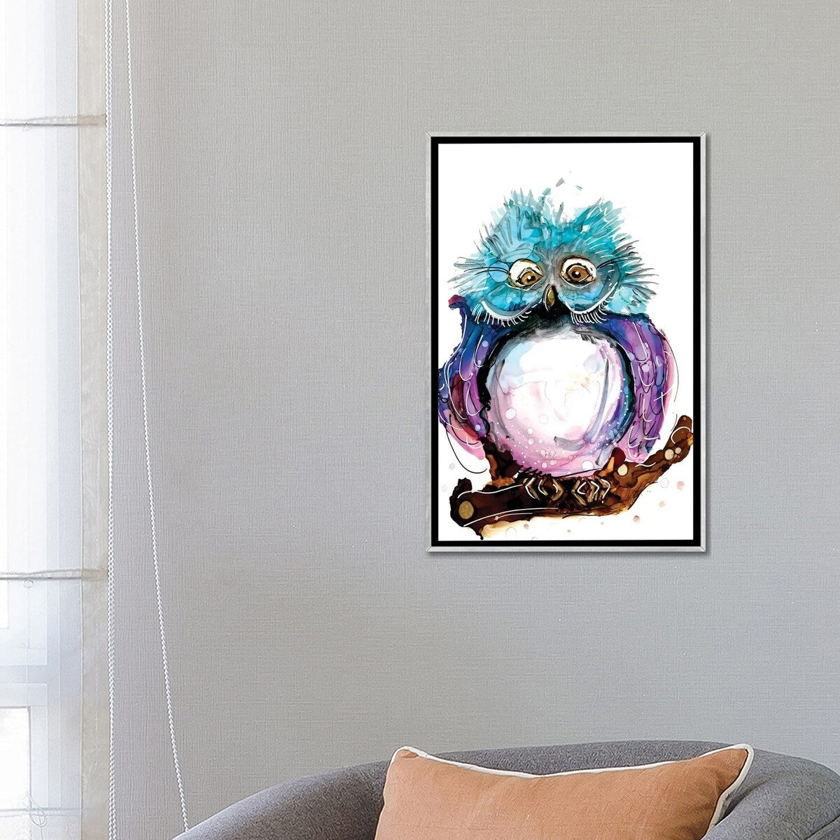 iCanvas "Crazy Owl" by didArt Studio Framed
