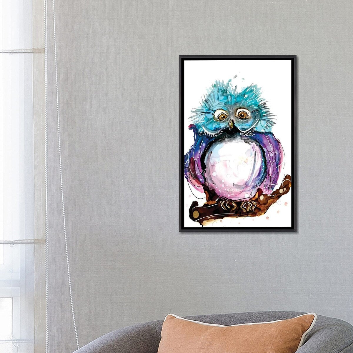 iCanvas "Crazy Owl" by didArt Studio Framed