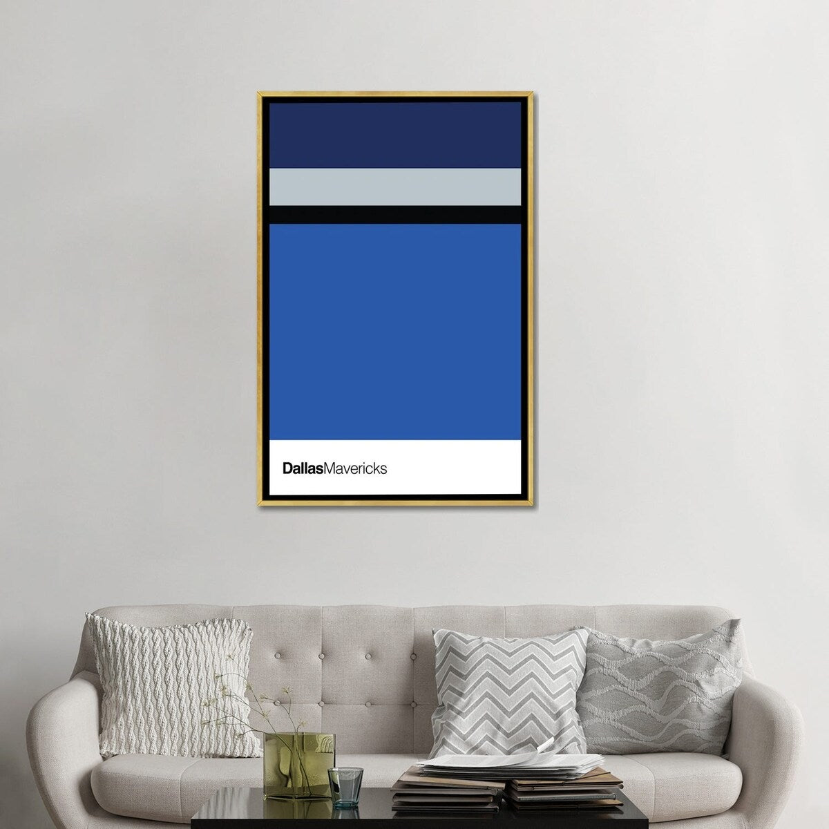 iCanvas "Dallas Mavericks Basketball" by avesix Framed Canvas Print