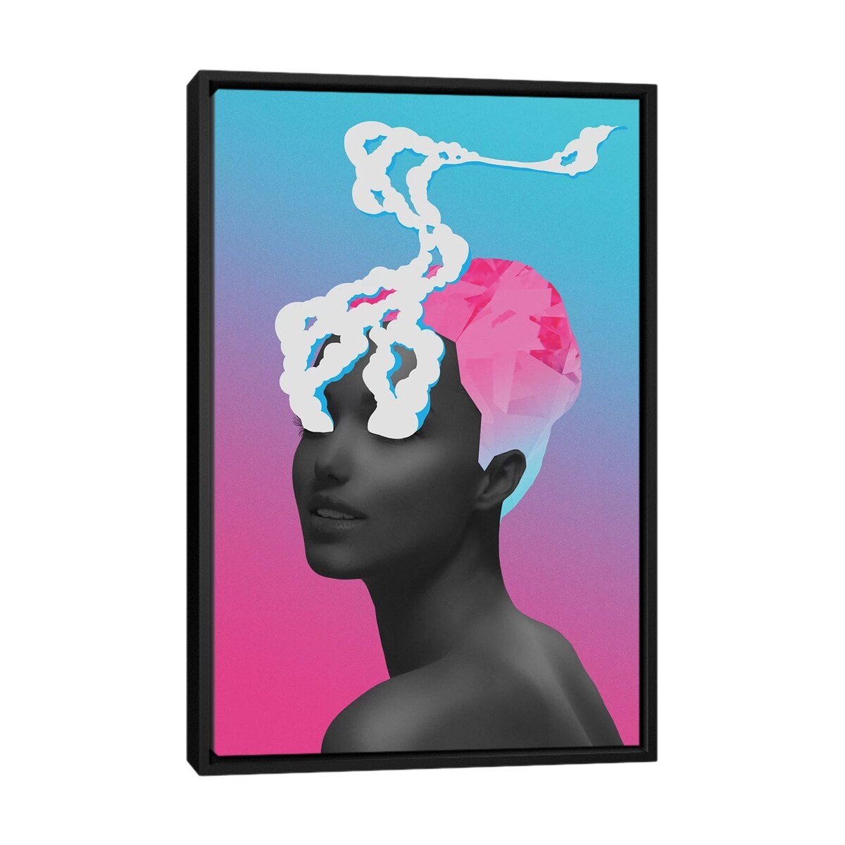 iCanvas "Diamond Hair Smoke Eyes" by maysgrafx Framed