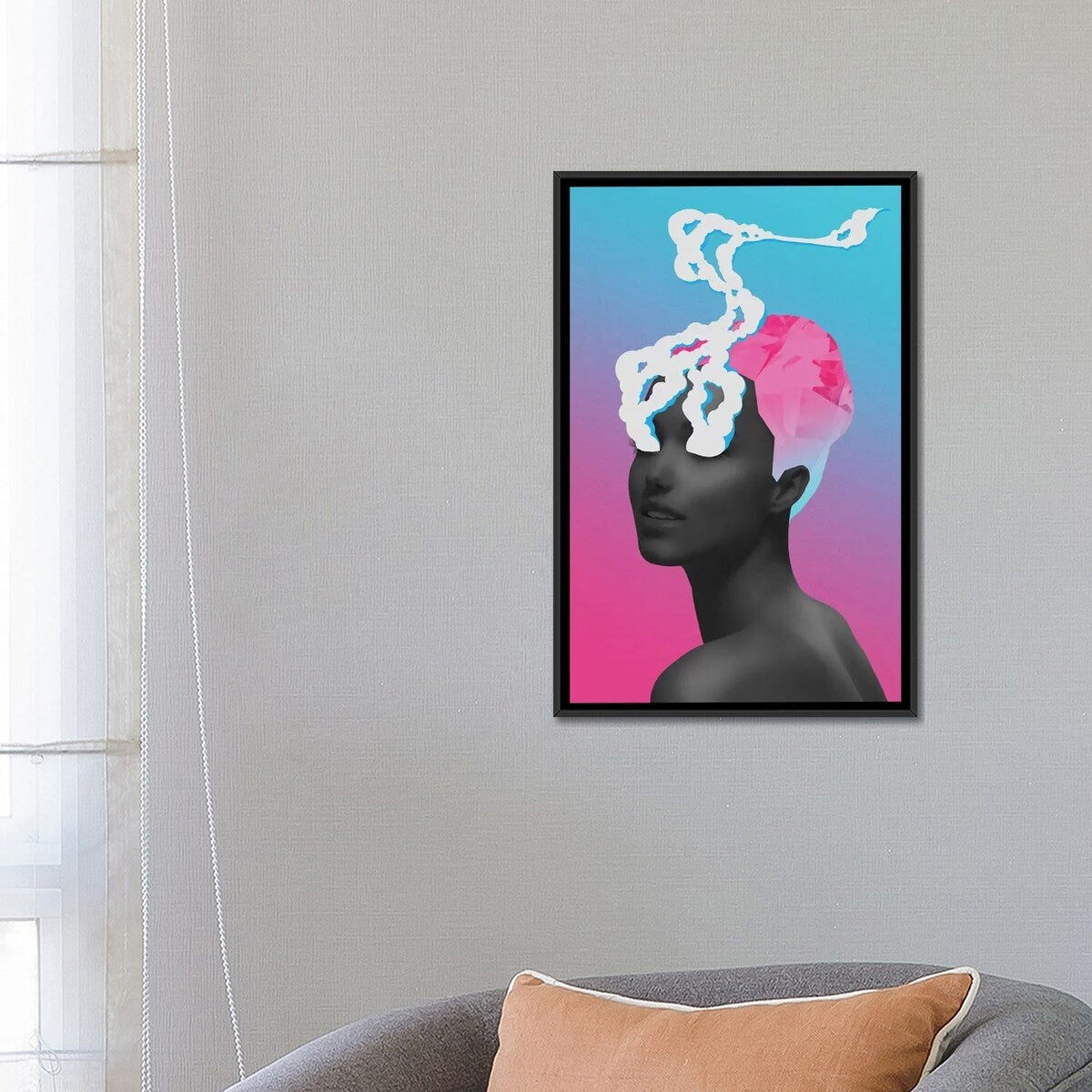 iCanvas "Diamond Hair Smoke Eyes" by maysgrafx Framed