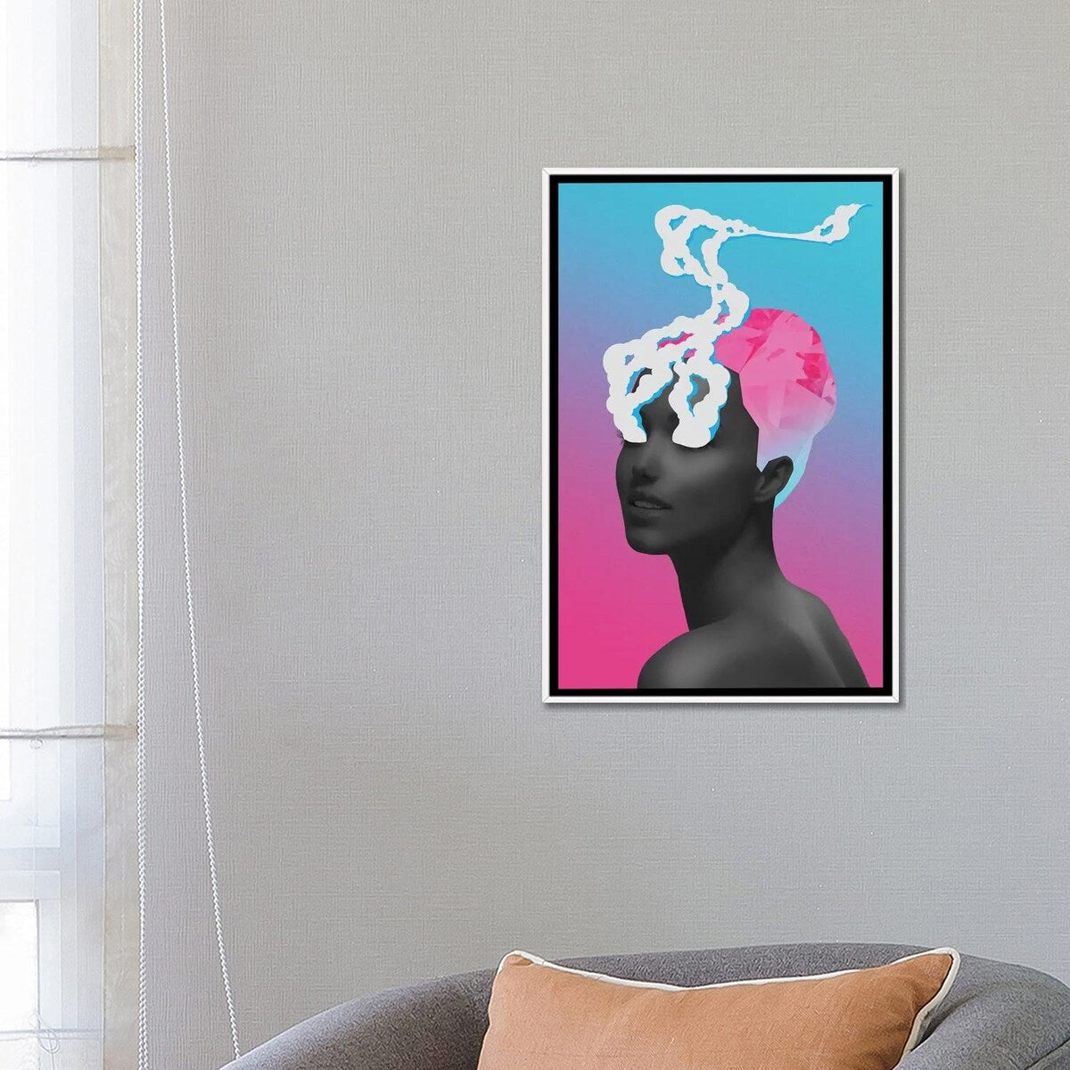 iCanvas "Diamond Hair Smoke Eyes" by maysgrafx Framed