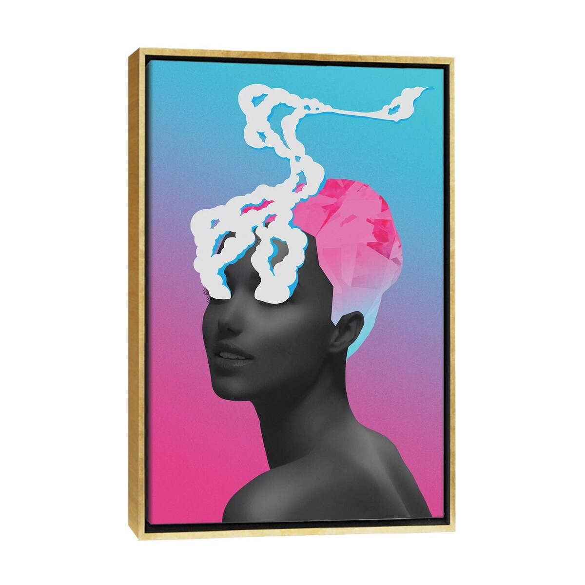 iCanvas "Diamond Hair Smoke Eyes" by maysgrafx Framed