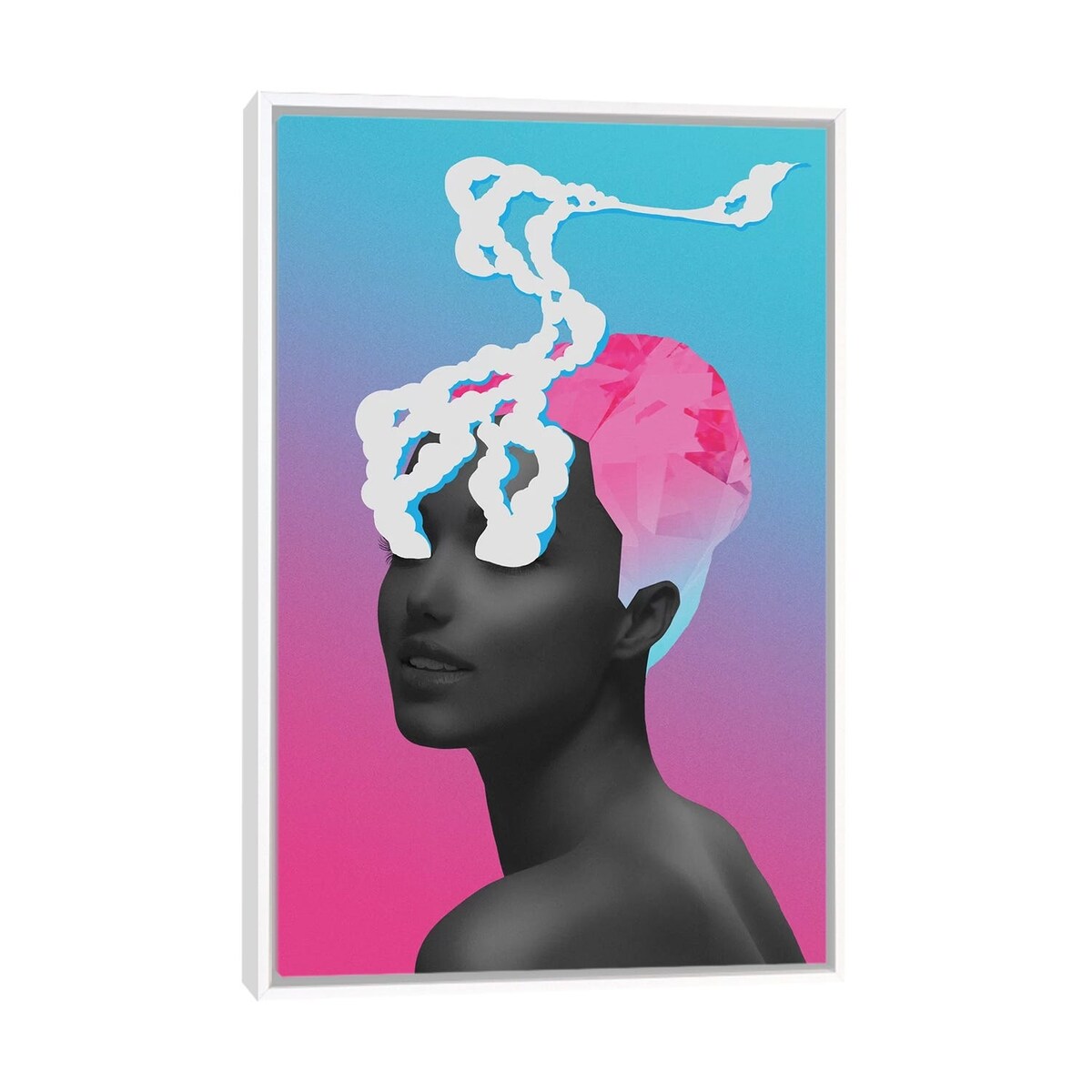 iCanvas "Diamond Hair Smoke Eyes" by maysgrafx Framed
