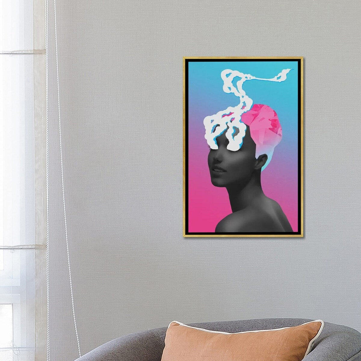 iCanvas "Diamond Hair Smoke Eyes" by maysgrafx Framed
