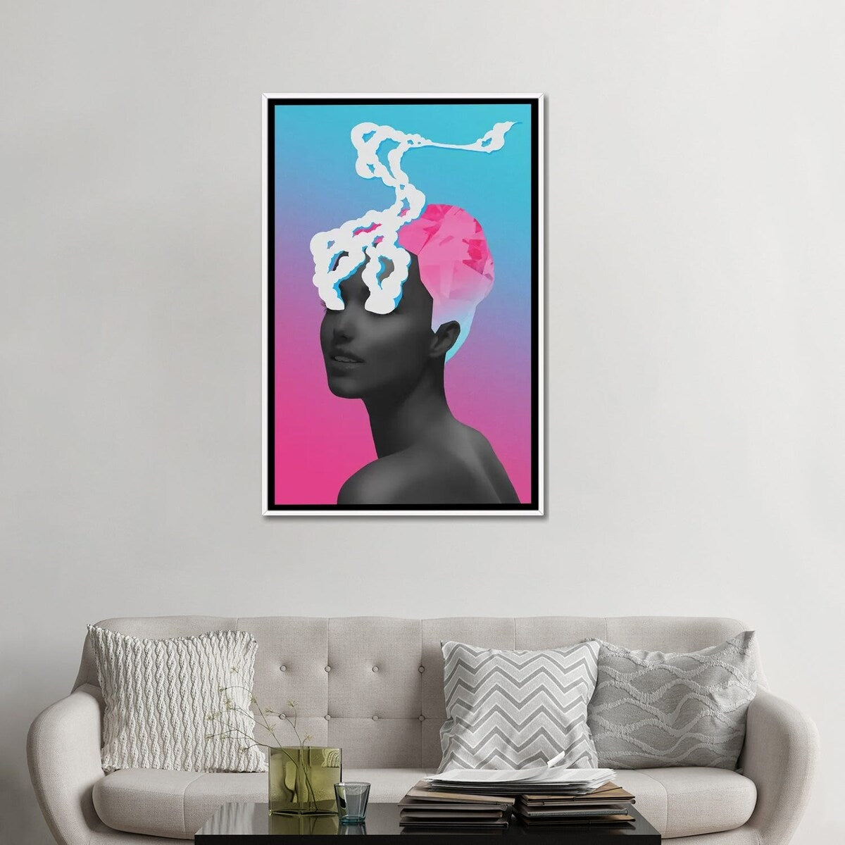 iCanvas "Diamond Hair Smoke Eyes" by maysgrafx Framed
