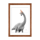 iCanvas "Dinosaur Apatosaurus With Glasses And Happy Birthday Party Hat" by Printable Lisa's Pets