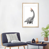 iCanvas "Dinosaur Apatosaurus With Glasses And Happy Birthday Party Hat" by Printable Lisa's Pets