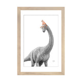 iCanvas "Dinosaur Apatosaurus With Glasses And Happy Birthday Party Hat" by Printable Lisa's Pets