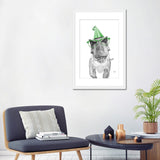 iCanvas "Dinosaur T-Rex With Glasses And Happy Birthday Party Hat" by Printable Lisa's Pets