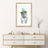iCanvas "Dinosaur T-Rex With Glasses And Happy Birthday Party Hat" by Printable Lisa's Pets