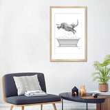 iCanvas "Elephant Diving Into The Bathtub With Bubbles" by Printable Lisa's Pets