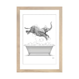 iCanvas "Elephant Diving Into The Bathtub With Bubbles" by Printable Lisa's Pets