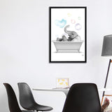 iCanvas "Elephant In The Bath With Bubbles" by Printable Lisa's Pets Framed